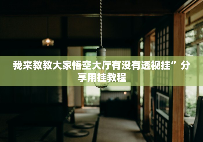 我来教教大家悟空大厅有没有透视挂”分享用挂教程