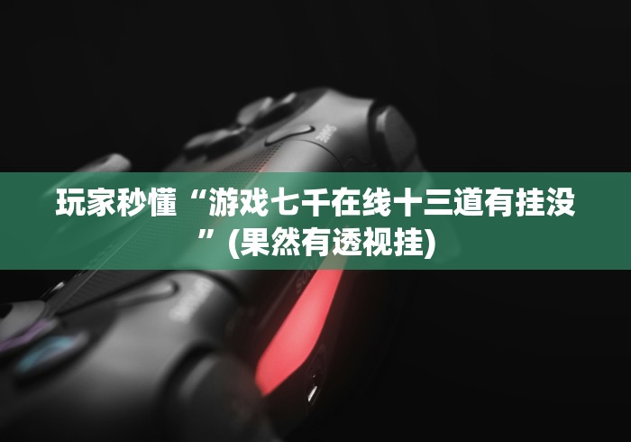 玩家秒懂“游戏七千在线十三道有挂没”(果然有透视挂)