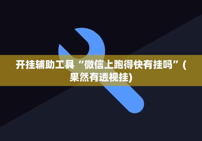 开挂辅助工具“微信上跑得快有挂吗”(果然有透视挂)