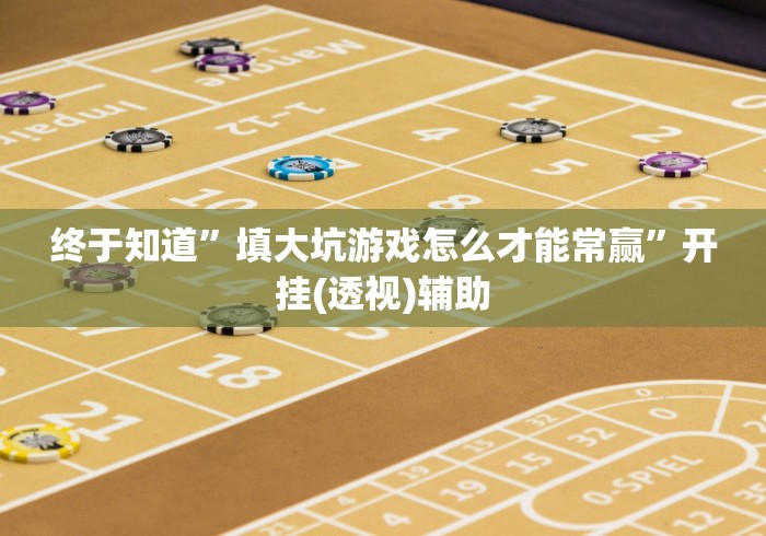 终于知道”填大坑游戏怎么才能常赢”开挂(透视)辅助