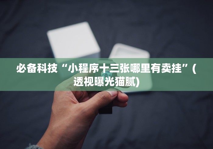 必备科技“小程序十三张哪里有卖挂”(透视曝光猫腻)