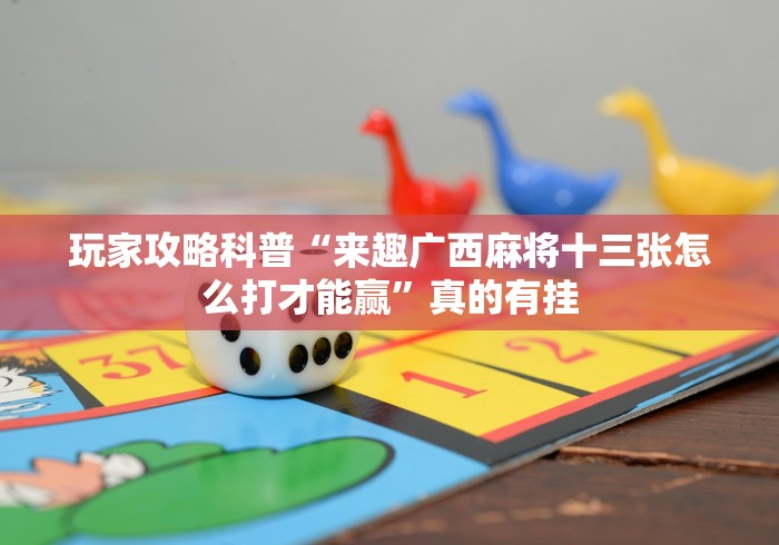 玩家攻略科普“来趣广西麻将十三张怎么打才能赢”真的有挂