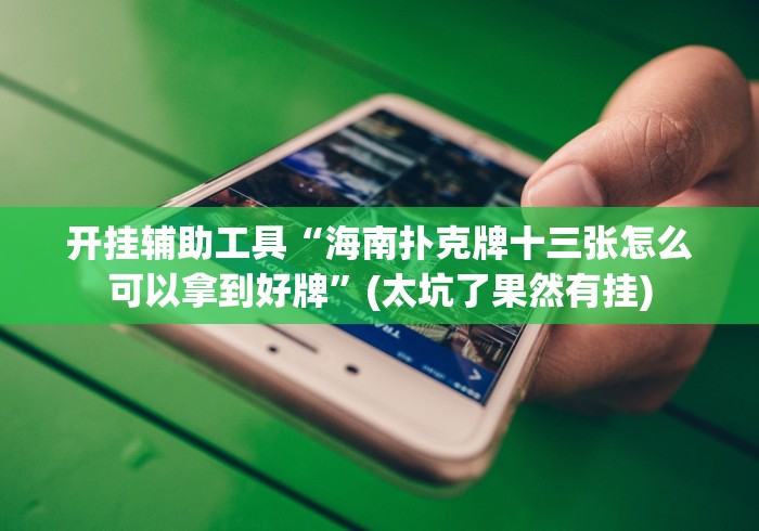 开挂辅助工具“海南扑克牌十三张怎么可以拿到好牌”(太坑了果然有挂)