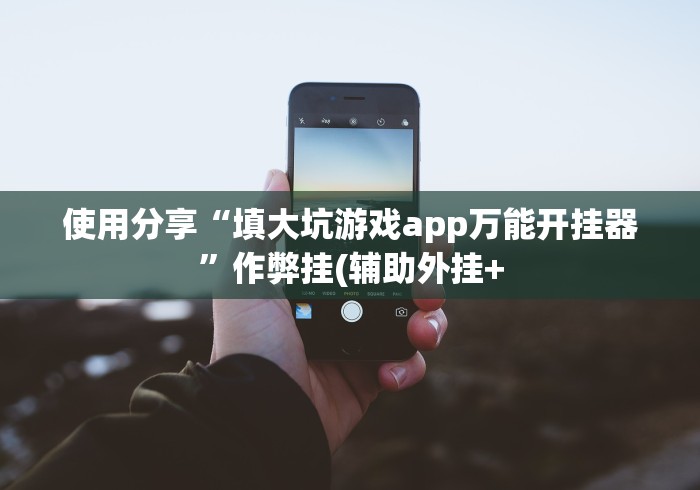 使用分享“填大坑游戏app万能开挂器”作弊挂(辅助外挂+