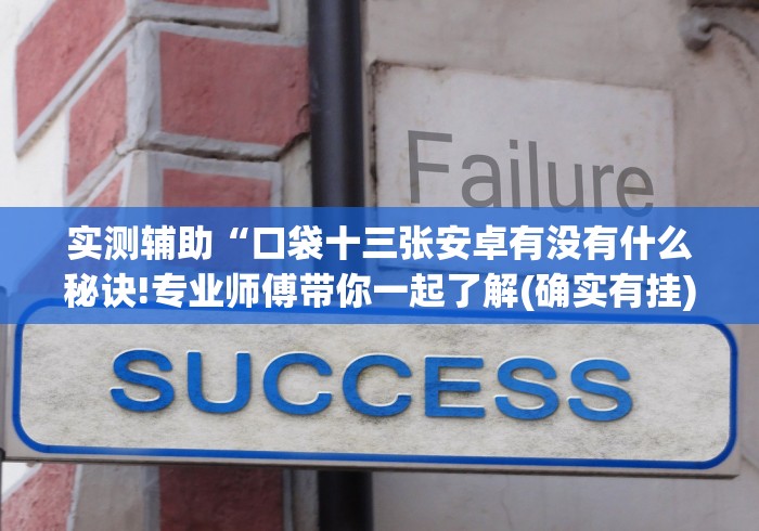实测辅助“口袋十三张安卓有没有什么秘诀!专业师傅带你一起了解(确实有挂)