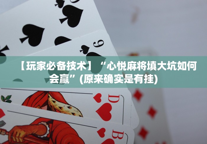 【玩家必备技术】“心悦麻将填大坑如何会赢”(原来确实是有挂) 【玩家必备技术】“心悦麻将填大坑如何会赢”(原来确实是有挂)