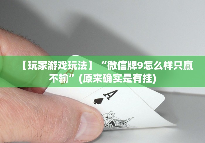 【玩家游戏玩法】“微信牌9怎么样只赢不输”(原来确实是有挂)