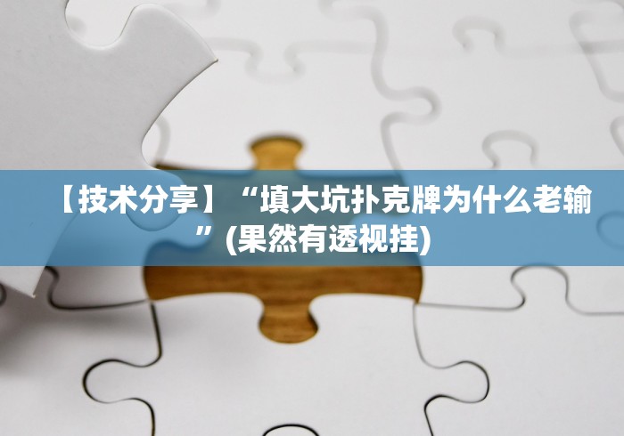 【技术分享】“填大坑扑克牌为什么老输”(果然有透视挂)