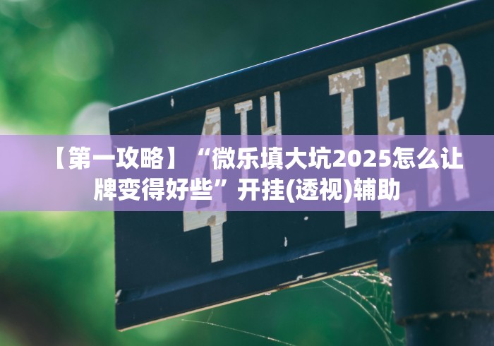 【第一攻略】“微乐填大坑2025怎么让牌变得好些”开挂(透视)辅助